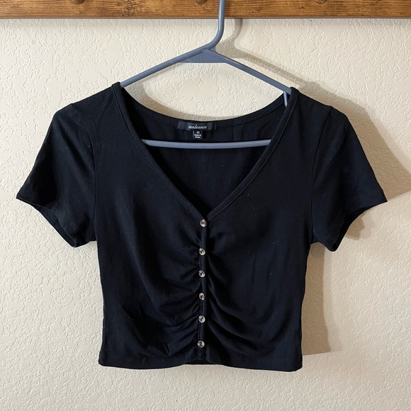 3 Pack Girl Black and Gray Crop Button Down Shirt - Picture 5 of 5